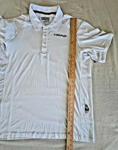 HEAD Herren Spacedye Gotham Poloshirt XL Weiß Performance Kurzarm Neu mit Etikett - Bild 10 von 20
