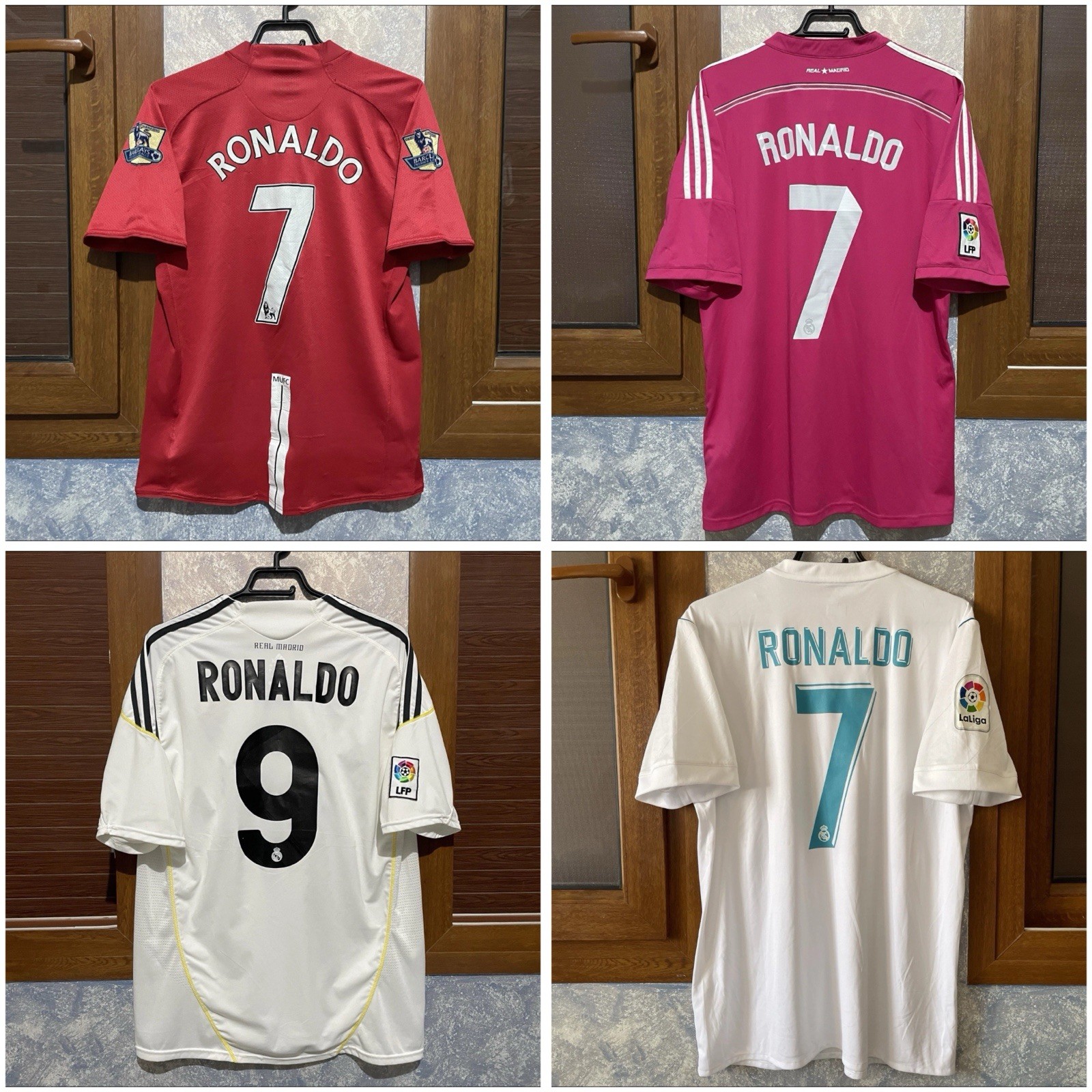 Ronaldo Jersey Bundle Real Madrid & Manchester United 2008 2009 2014 2018 Shirts