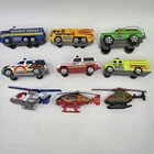 Lot Of 9 Vintage Matchbox Cars Fire & Rescue Trucks Helicopters Diecast