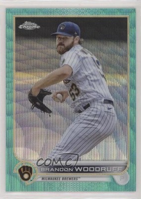 2022 Topps Chrome Aqua Wave Refractor 85/199 Brandon Woodruff #44 1b8