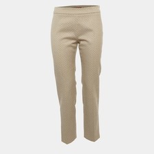 Max Mara Studio Beige Jacquard Slim Fit Jeans M