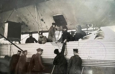 Zeppelin Hansa 25 FEB 1913 Flight RPPC Photo Postcard COPY