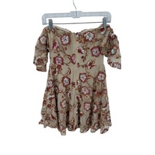 Sparkly Floral Off Shoulder Mesh Mini Dress Sequins Women S Y2K Gala Sexy FLAW