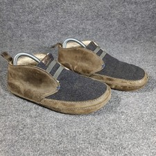 Olukai Moloa Slipper Mid Men Size 8 Brown Shearling Lined Leather Wool Slip On