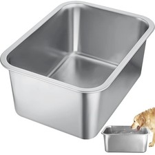 4-Gal Dog Bowls: Durable Stainless Steel, Non-Spill for Large  XL Breeds