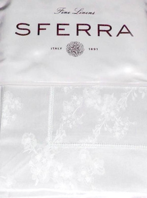 Sferra Giza 45 Natura 1854 Standard Sham White Floral Egyptian Cotton Sateen New