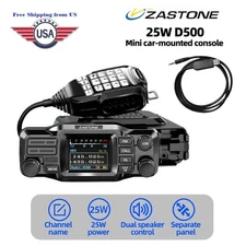 ZASTONE D500 UHF VHF  137-1740 400-470Mhz 25W Mini Mobile Radio + USB Cable