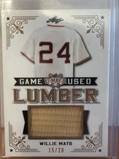 2021 Leaf Lumber - Game Used Lumber Willie Mays #GUL-105 GOLD 15/20  (MEM)