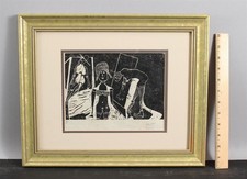 MARTIN SUMERS American Abstract Expressionist Pencil-Signed Woodblock Monoprint