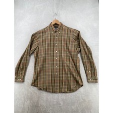 Ralph Lauren Button Down Shirt Mens 16.5 L Green Plaid Classic Fit Cotton Pony