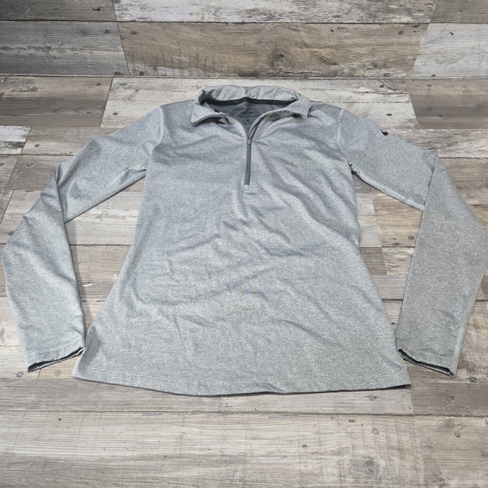 Nike Dri-Fit Running 1/4 Zip Pullover Gray Heather Womens Large