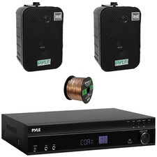 Pyle PT875BT Karaoke Bluetooth Receiver, 2x 5.25" 400W Waterproof Speakers, Wire