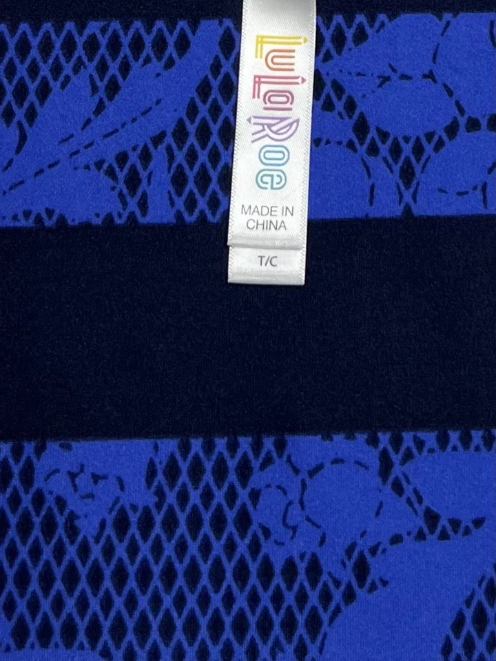 Leggings LuLaRoe TC Alto Curvilíneo Rayas AZUL Línea Malla ENCAJE ROSA Flor Envío RÁPIDO Foto 4 de 4