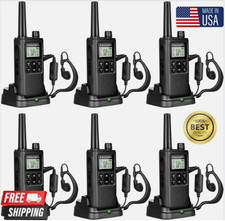 Walkie Talkie Long Range 100 Mile Two Way Radio Charge Waterproof 6 Pack Set