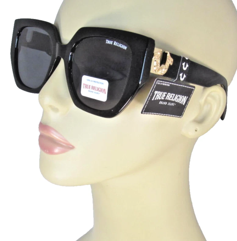 New TRUE RELIGION Square Sunglasses Oversized Acetate Black Gold Rhinestones XXX True Religion | Accessories | New Original True Religion  main image 2