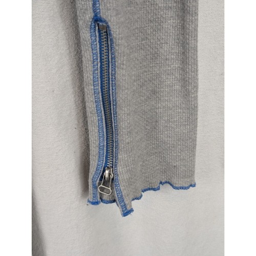 Free People Thermal Style Zip Cuff Shirt Gray Women's Size Large - Picture 8 of 13
