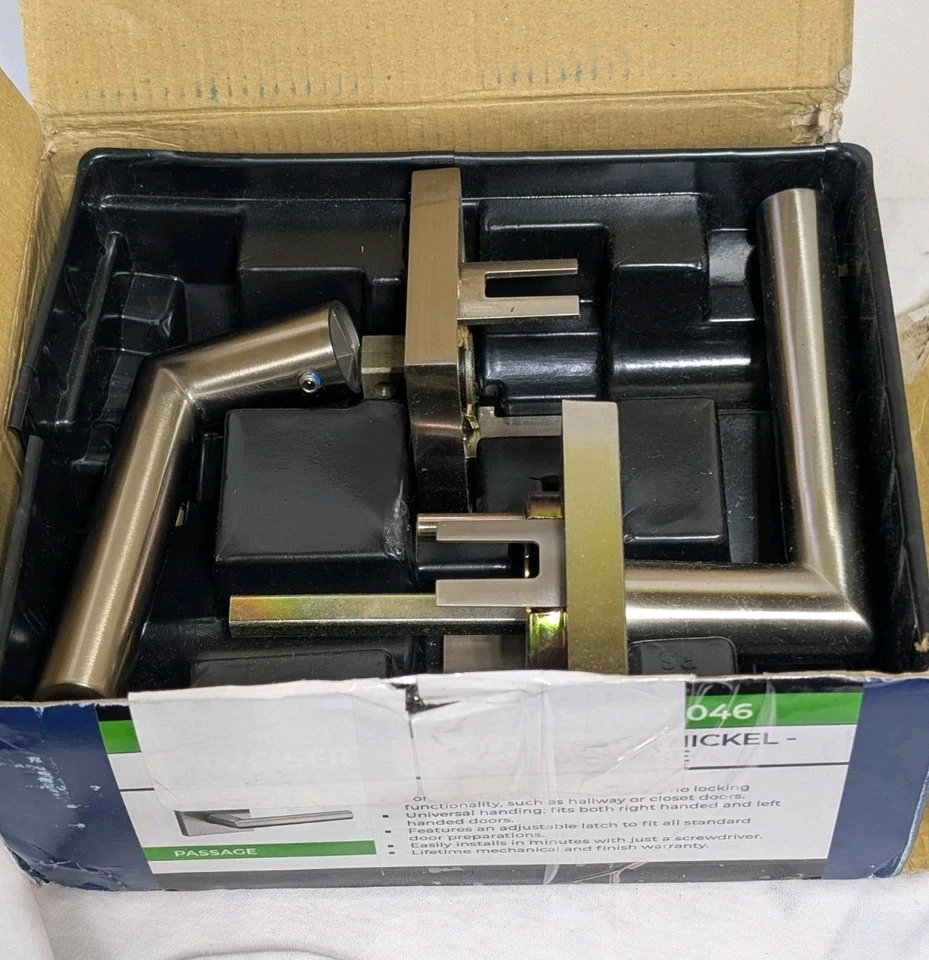 Weiser Halifax Milan Passage Door Handle Satin Nickel Non-Locking SPSL101-046 - Image 4 of 4