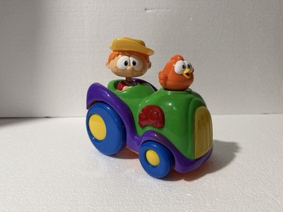 Shelcore Shake 'N Bobbles Interactive Tractor Farmer Bobble Head Toy Works VTG