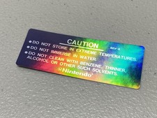Caution Decal Holographic, No Copyright NES Replacement Game Label
