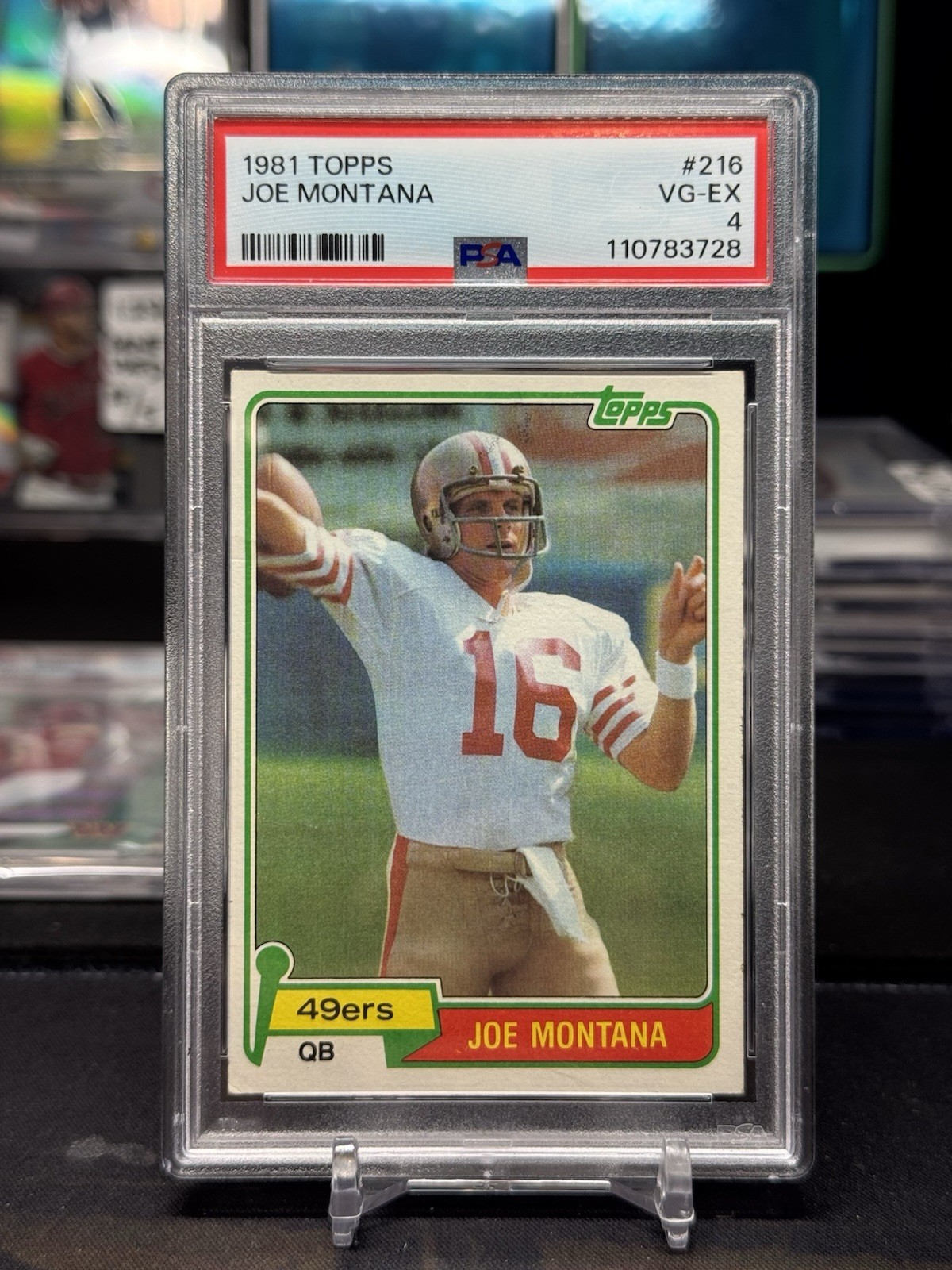 1981 Topps Joe Montana #216 Rookie RC PSA 4