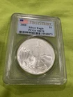 2008 $1 AMERICAN SILVER EAGLE PCGS MS70 FLAG FIRST STRIKE LABEL
