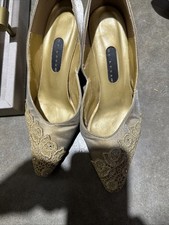 Vintage Di Lusso Italian High Heel Pumps Gold Beads Womens Shoes Size 9M