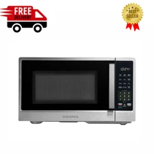 Insignia - .9 Cu. Ft. Compact Countertop Microwave - Stainless Steel