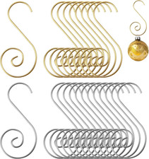 80 Pcs Christmas Ornament Hooks, Stainless Steel S Hooks for Holding Christmas B