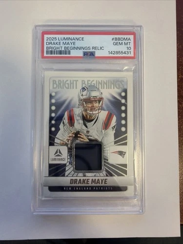 2025 Panini Luminance Drake Maye Bright Beginnings Patch Patriots PSA 10🔥🔥