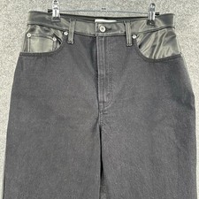 Abercromie  Fitch Vegan Leather Pants Womens 10 Black The 90's Ultra High Rise