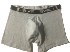 New EVOLVE by 2 x ist Mens Grey Cotton Stretch Boxer Trunk Brief Underwear sz XL