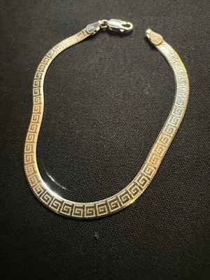 Dyadema 925 Sterling 8 Zoll Armband griechisches Muster Made in Italy