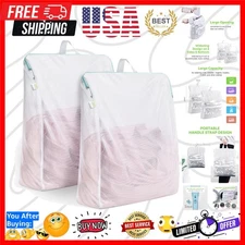 2-Pack 16x20 Inch Mesh Laundry Bags with Zipper - Ideal for Delicates