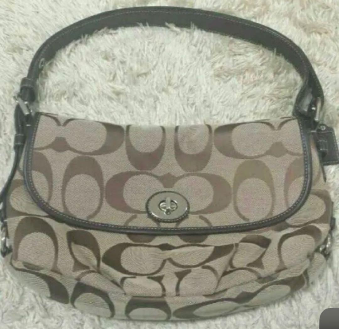 Coach Signature Monogram Shoulder Bag in Classic Design
