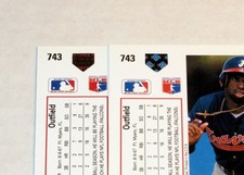 1991 Upper Deck Error Variation 743 Deion Sanders (1992 Hologram)  Braves