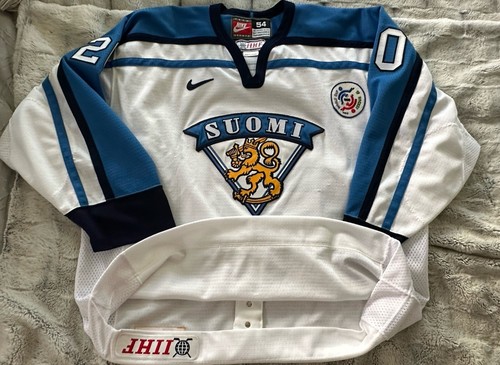 Vintage 1996 Team Finland Jere Lehtinen #20 Nike Authentic Hockey Jersey Men 54