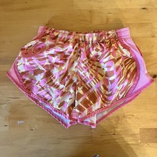 Nike Youth Girls Tempo Dri Fit Running Shorts Pink Multi Stripes Size XS