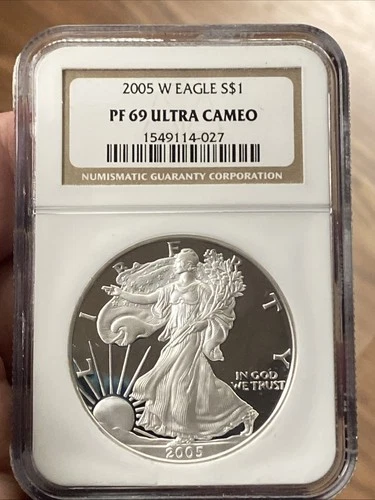 2005 W ~ NGC PF69 ULTRA CAMEO 1 OZ AMERICAN SILVER EAGLE