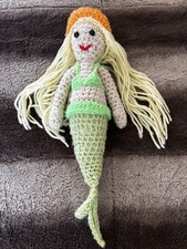 Handmade Crochet Mermaid Green Bikini Doll 12
