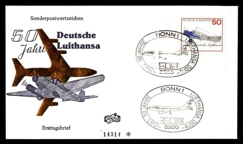 Mayfairstamps Germany FDC 1976 Aicraft 50 Yrs Deutsche Lufthansa First Day Cover
