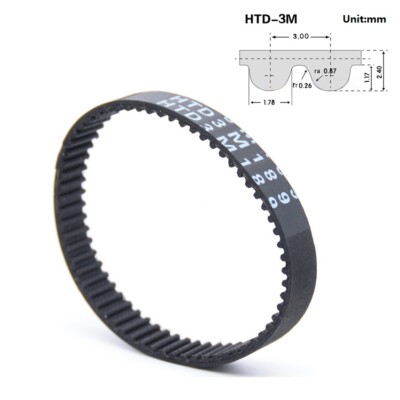 Close Loop Timing Synchronous Belt Width 10/15mm HTD-3M 87mm-354mm Pitch 3.00mm