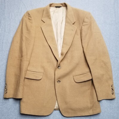 Vintage Miltons Adolfo Couture Blazer Mens Medium Camel Hair Union Made USA
