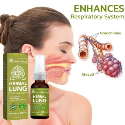 1X FreshAir Herbal Lung Cleanse Repair Spray, Herbal Lung Cleansing Spray DE