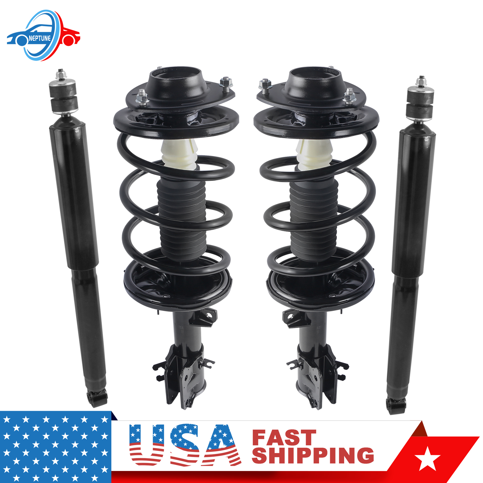 4pcs Front & Rear Struts Shocks W/Coil Spring For 2001-2006 Hyundai Santa Fe