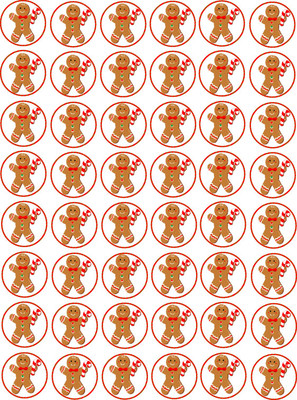 48 Lebkuchenmann Lebkuchen Weihnachten essbar Oblate Papier Cupcake Topper