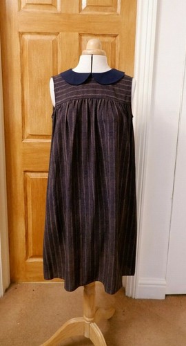 NW3 Hobbs Brown Navy Stripe Smock Dress 