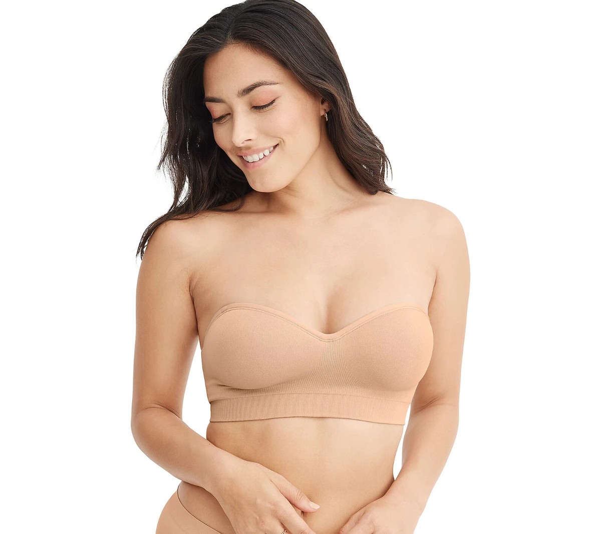 Jockey Seamfree Convertible Molded Bandeau Bra-Light Tan-XL