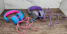 ☆LOT 2☆ ~🧷 JLAB JBuddies Studio Wired Kids Headphones - Pink/Blue, 🆕 NO BOX~ ☆