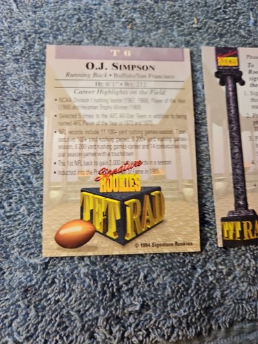 Signature Rookies O.J. 1994 SIMPSON #T6 ~ Auto RARO Promoción/2500 ~ ¡Firmado en la cárcel! - Imagen 8 de 13