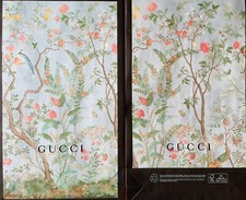 Set of 2 Mint GUCCI Collectible Paper Shopping/Gift Bag Blue Floral Botanical 
